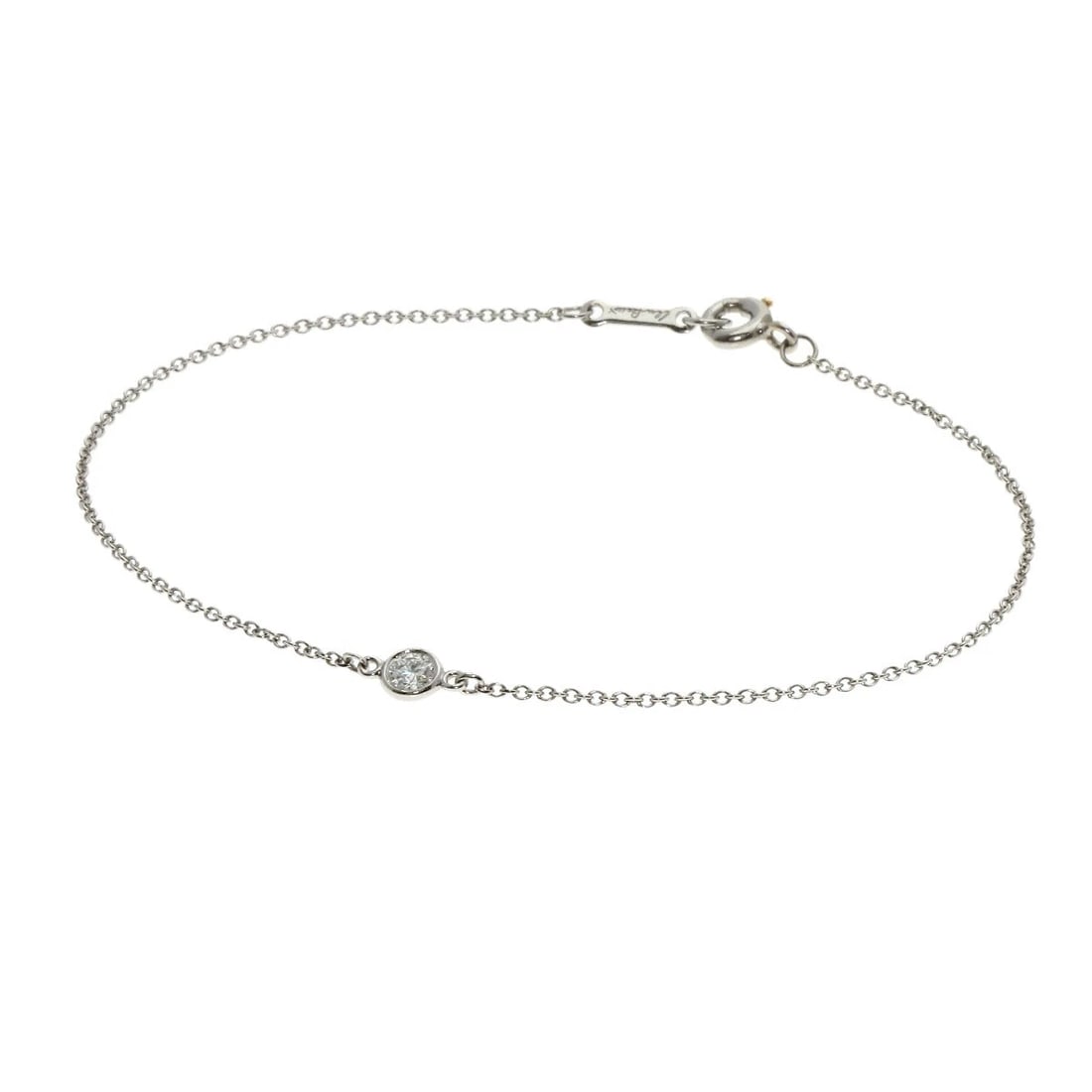 TIFFANY&CO. BY THE YARD DIAMOND BRACELET PLATINUM PT950: TIFFANY&Co. By The Yard Diamond Bracelet Platinum PT950 Brand: TIFFANY&Co. Type: Bracelet Material: Platinum PT950 Main Stone Natural Color: Silver Size: Chain Width:0.4inch/1.0mm Top Size:0.1inch