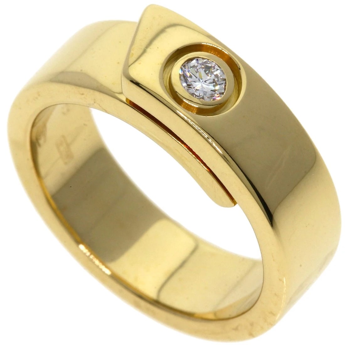 CARTIER ANNIVERSARY 1P DIAMOND RING K18 YELLOW GOLD (1 of 5)