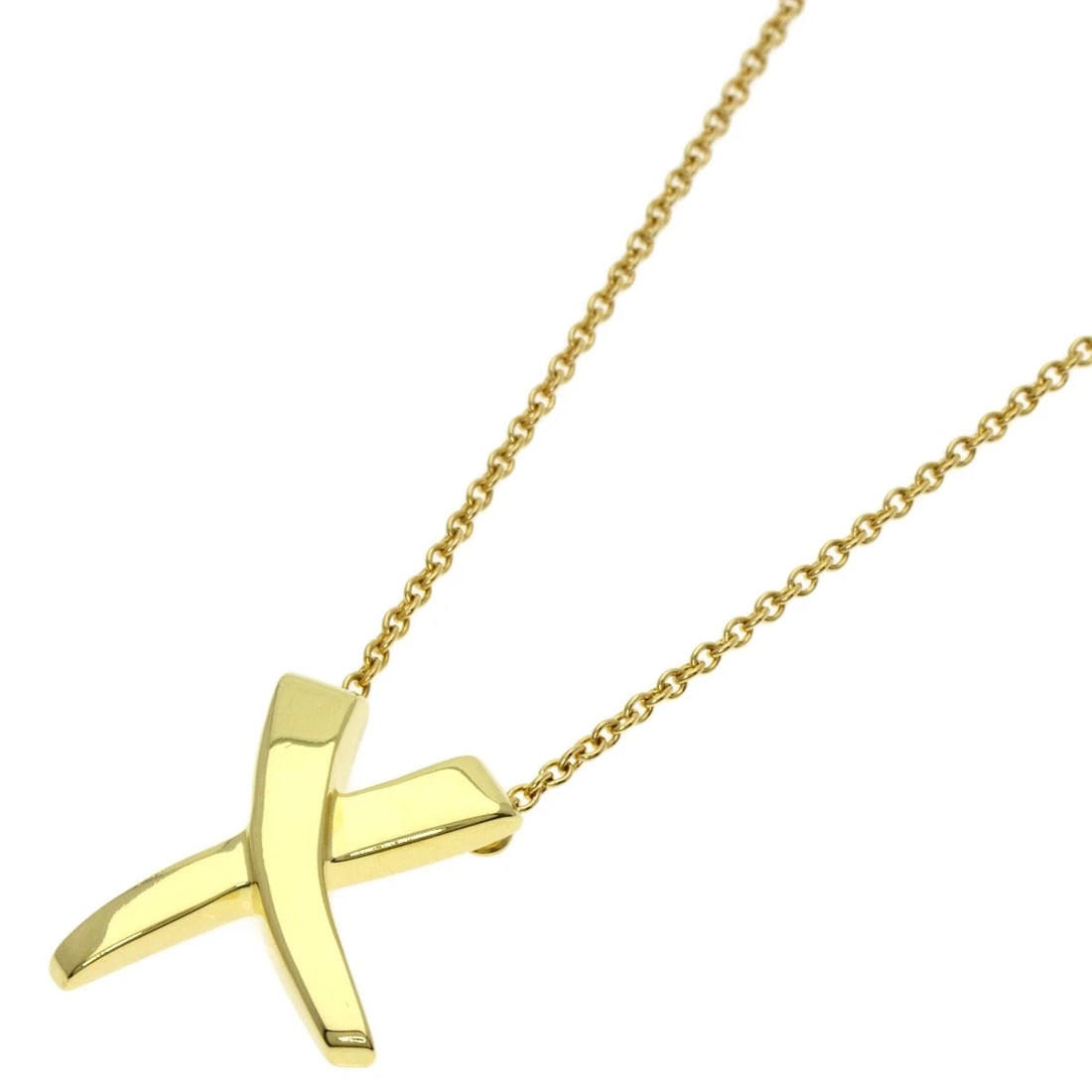 TIFFANY&CO. KISS NECKLACE K18 YELLOW GOLD: TIFFANY&Co. kiss Necklace K18 Yellow Gold Brand: TIFFANY&Co. Type: Necklace Material: K18 Yellow Gold Color: Gold Size: Chain Length:16.5inch/42cm Chain Width:0.4inch/1.0mm Top
