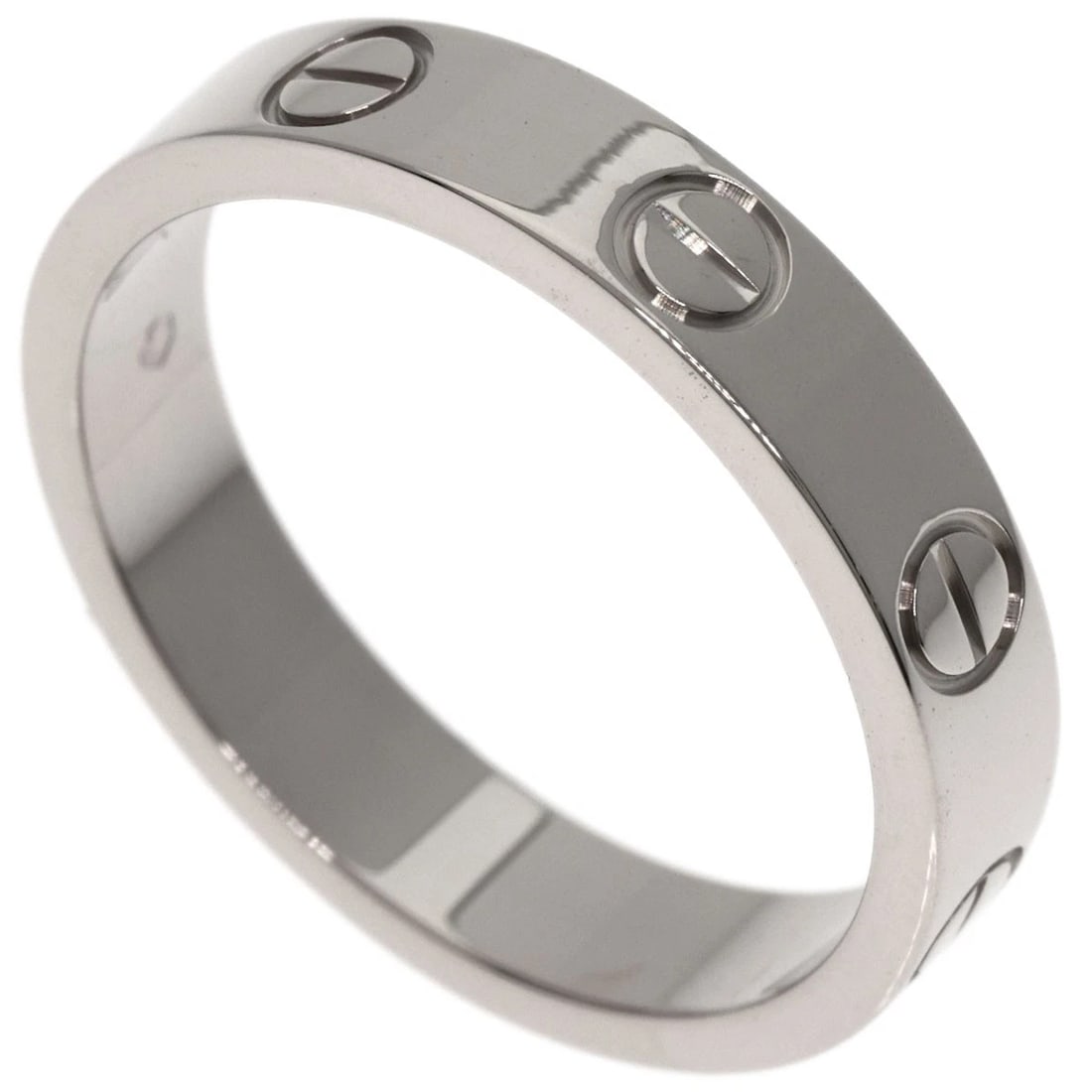 CARTIER MINI LOVE RING RING K18 WHITE GOLD: CARTIER Mini love ring Ring K18 White Gold Brand: CARTIER Type: Ring Material: K18 White Gold Color: Silver Size: 5(US) Accessories: None Accessories Notice: When purchasing pre-owned goods,