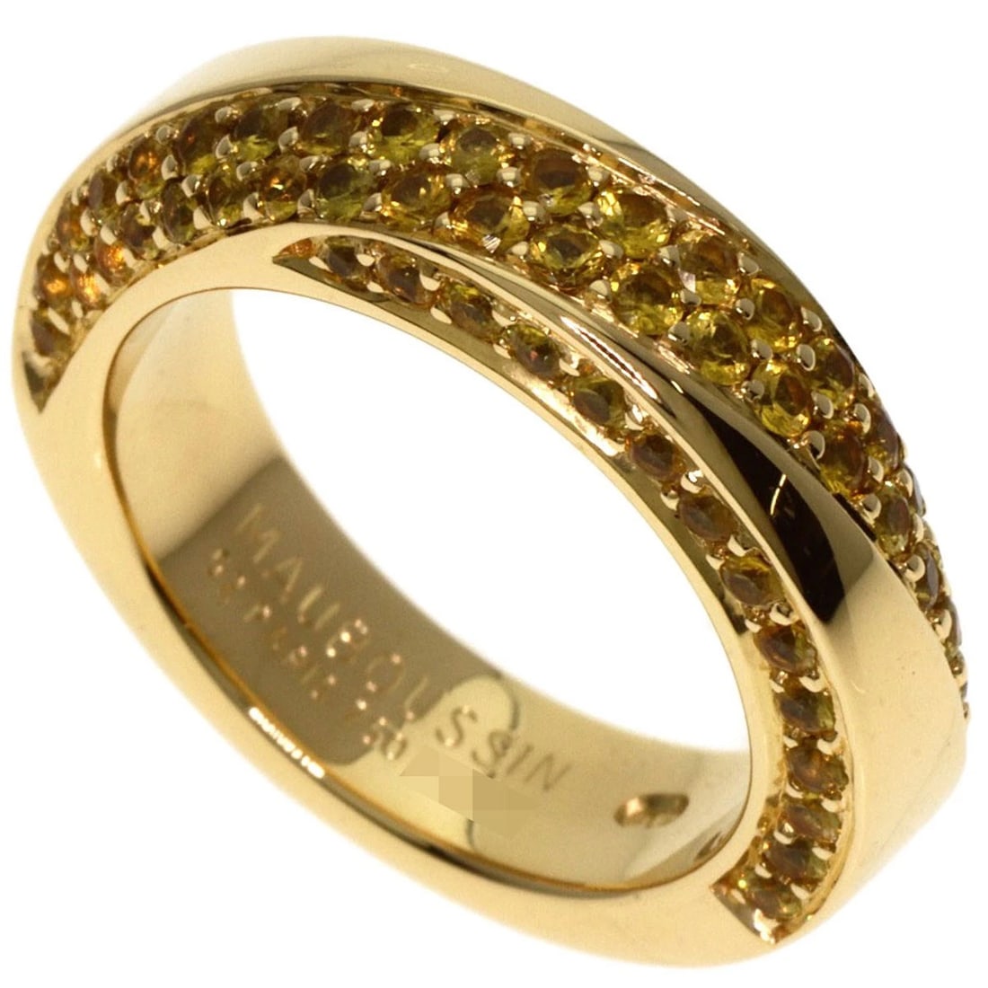 MAUBOUSSIN YELLOW SAPPHIRE RING K18 YELLOW GOLD: MAUBOUSSIN Yellow Sapphire Ring K18 Yellow Gold Brand: MAUBOUSSIN Type: Ring Material: K18 Yellow Gold Main Stone sapphire Color: Gold Size: 6.25(US) Accessories: None Accessories Notice: W