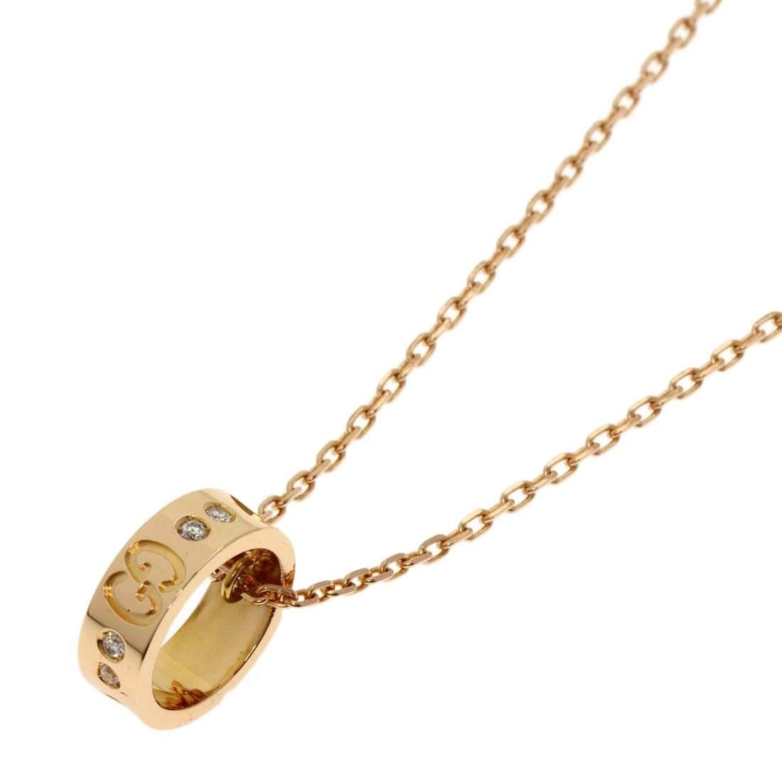 GUCCI ICON DIAMOND NECKLACE K18 PINK GOLD (1 of 4)