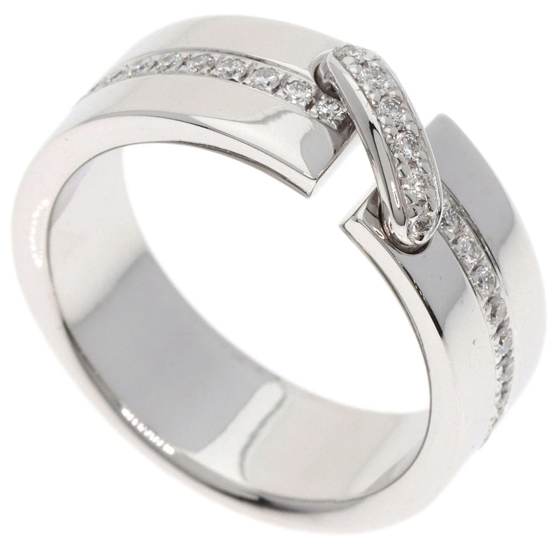 CHAUMET LIAN DIAMOND RING K18 WHITE GOLD: Chaumet Lian Diamond Ring K18 White Gold Brand: Chaumet Type: Ring Material: K18 White Gold Main Stone Natural Color: Silver Size: 5(US) Accessories: None Accessories Notice: When purchasin