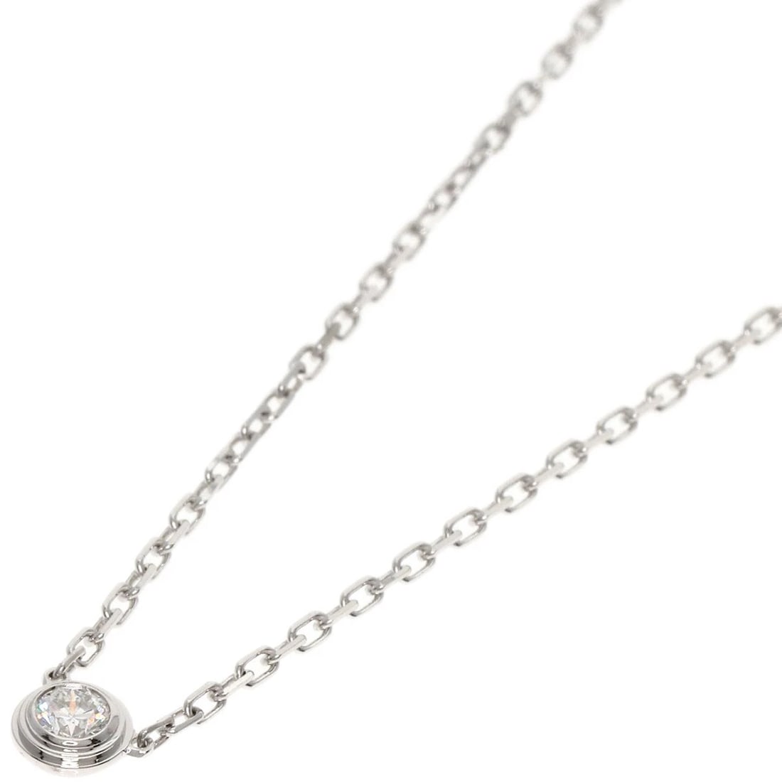 CARTIER DIAMAN LÉGER SM DIAMOND NECKLACE K18 WHITE GOLD: CARTIER Diaman Léger SM Diamond Necklace K18 White Gold Brand: CARTIER Type: Necklace Material: K18 White Gold Main Stone Natural Color: Silver Size: Chain Length:15.9inch/40.5cm Chain Width:0.5i