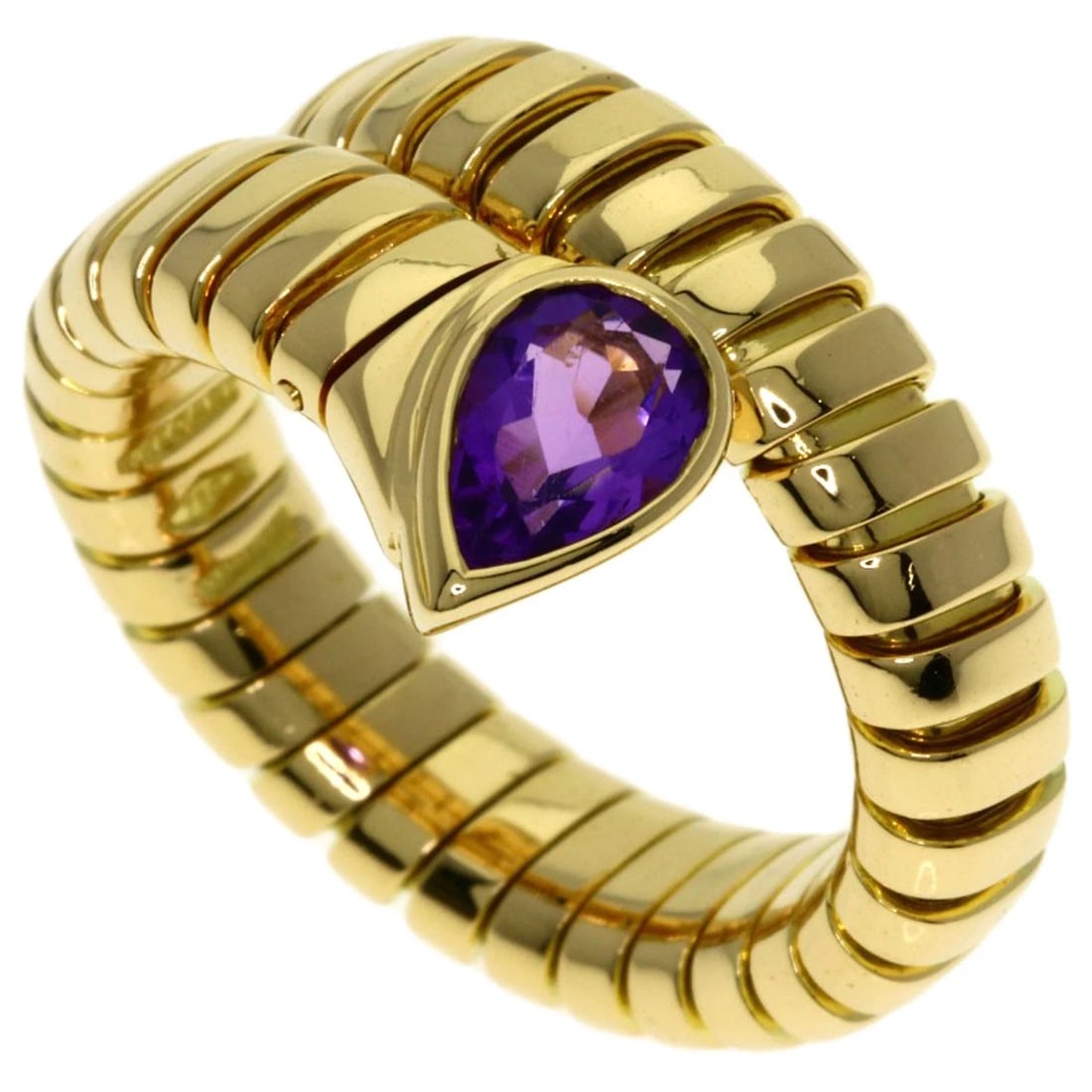 BVLGARI TUBOGAS AMETHYST RING K18 YELLOW GOLD (1 of 6)