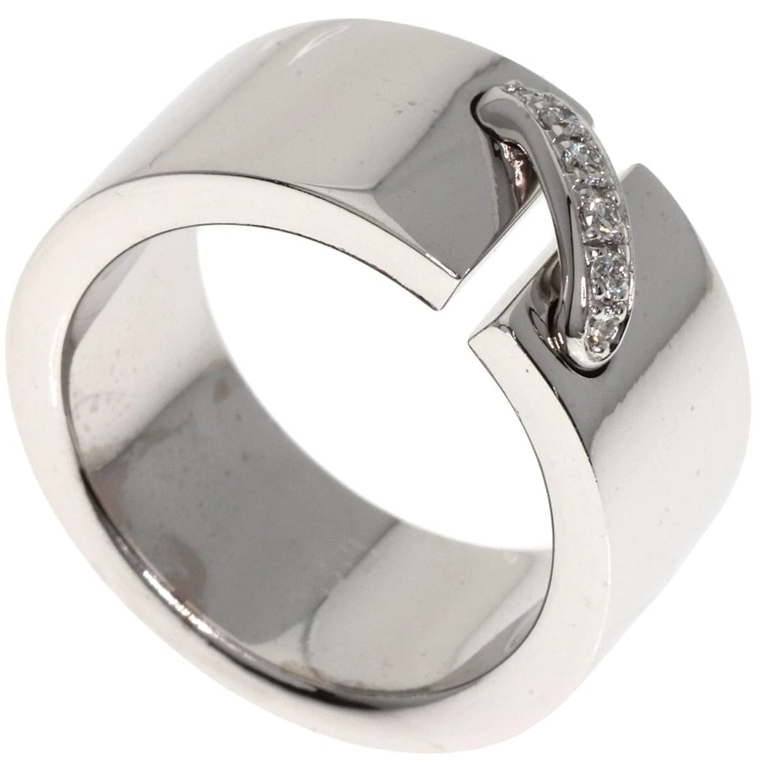 CHAUMET LIAN DIAMOND RING K18 WHITE GOLD: Chaumet Lian Diamond Ring K18 White Gold Brand: Chaumet Type: Ring Material: K18 White Gold Main Stone Natural Color: Silver Size: 6.25(US) Accessories: None Accessories Notice: When purcha