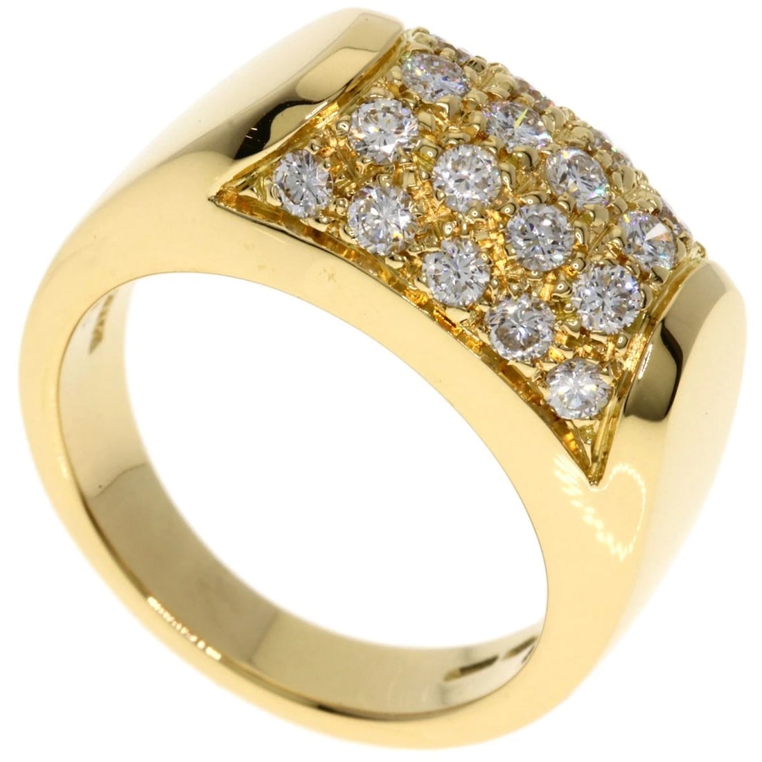 BVLGARI TRONCHETTO DIAMOND RING K18 YELLOW GOLD: BVLGARI Tronchetto Diamond Ring K18 Yellow Gold Brand: BVLGARI Type: Ring Material: K18 Yellow Gold Main Stone Natural Color: Gold Size: 7(US) Accessories: None Accessories Notice: When pur