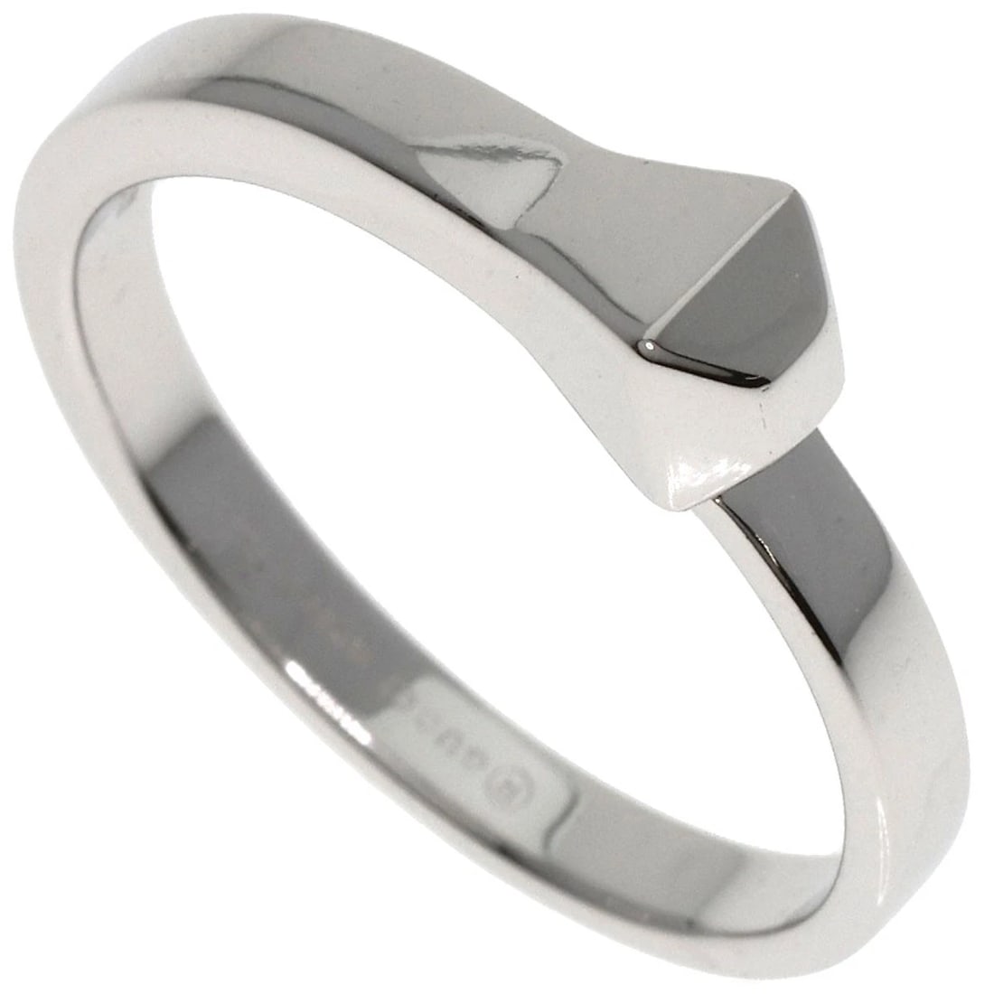 GUCCI NAILHEAD RING K18 WHITE GOLD: GUCCI Nailhead Ring K18 White Gold Brand: GUCCI Type: Ring Material: K18 White Gold Color: Silver Size: 7.75(US) Accessories: None Accessories Notice: When purchasing pre-owned goods, pleas