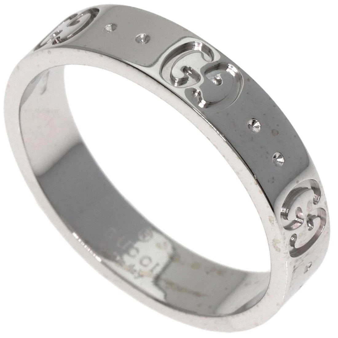 GUCCI ICON RING K18 WHITE GOLD: GUCCI Icon Ring K18 White Gold Brand: GUCCI Type: Ring Material: K18 White Gold Color: Silver Size: 5.75(US) Accessories: None Accessories Notice: When purchasing pre-owned goods, please re