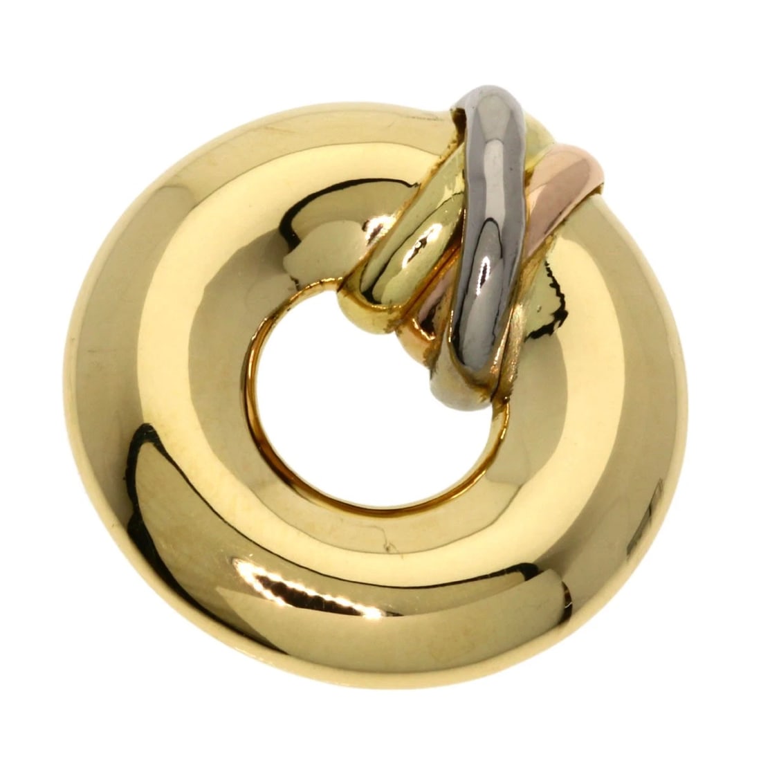 CARTIER TRINITY CIRCLE PENDANT TOP K18 YELLOW GOLD K18 WHITE GOLD: CARTIER Trinity Circle Pendant top K18 Yellow Gold K18 White Gold Brand: CARTIER Type: Pendant top Material: K18 Yellow Gold/K18 White Gold/18K Pink Gold Color: Gold Size: Top Size:0.7inch/17.4x16