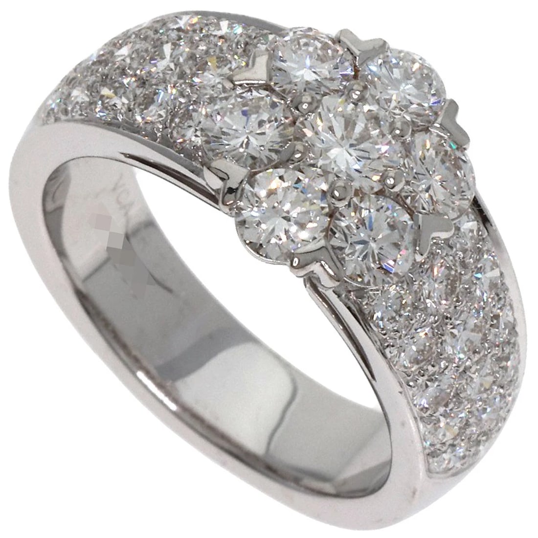 VAN CLEEF & ARPELS FLEURETTE DIAMOND RING K18 WHITE GOLD: Van Cleef & Arpels Fleurette Diamond Ring K18 White Gold Brand: Van Cleef & Arpels Type: Ring Material: K18 White Gold Main Stone Natural Color: Silver Size: 4.5(US) Accessories: None Acces