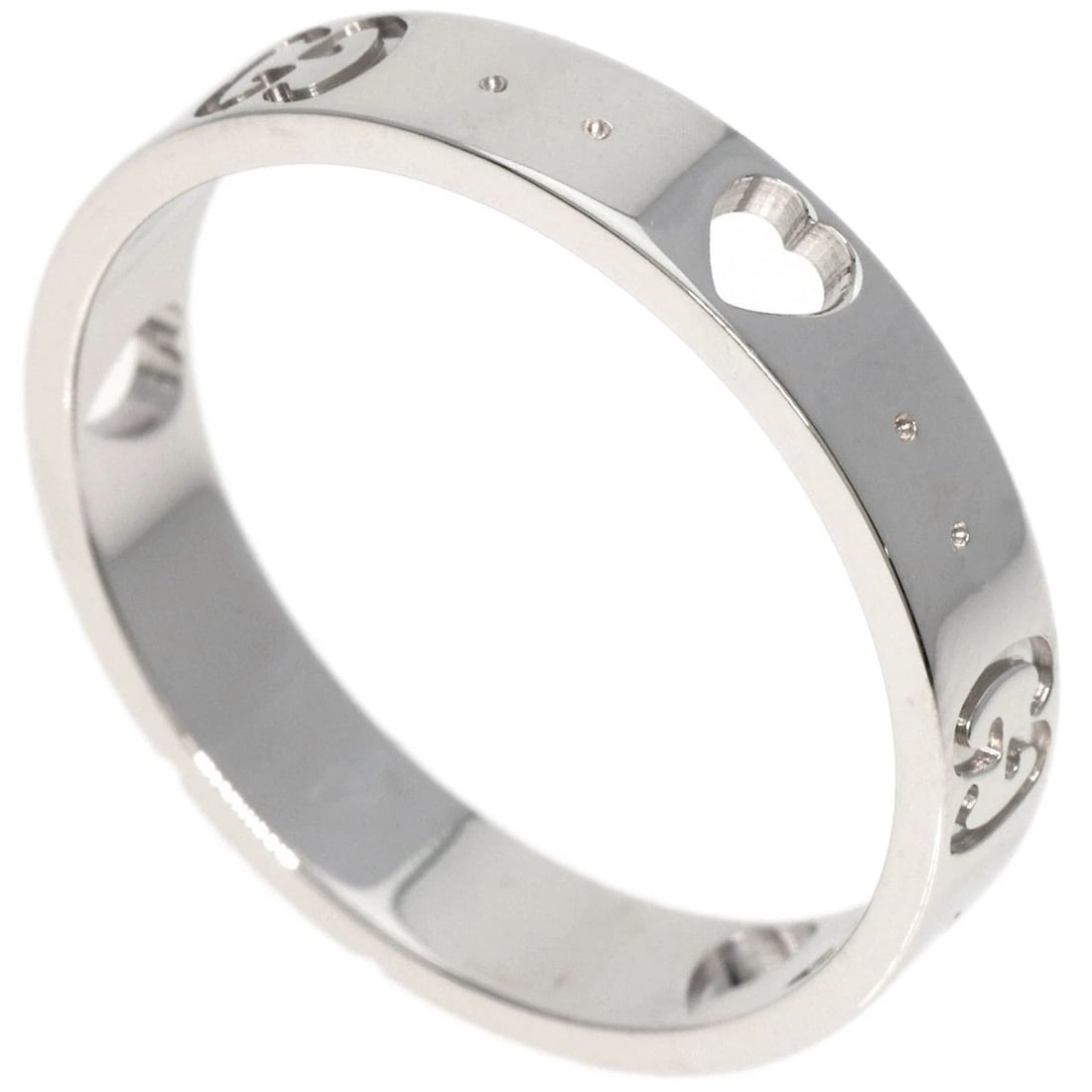 GUCCI ICON RING K18 WHITE GOLD: GUCCI Icon Ring K18 White Gold Brand: GUCCI Type: Ring Material: K18 White Gold Color: Silver Size: 8.25(US) Accessories: None Accessories Notice: When purchasing pre-owned goods, please re