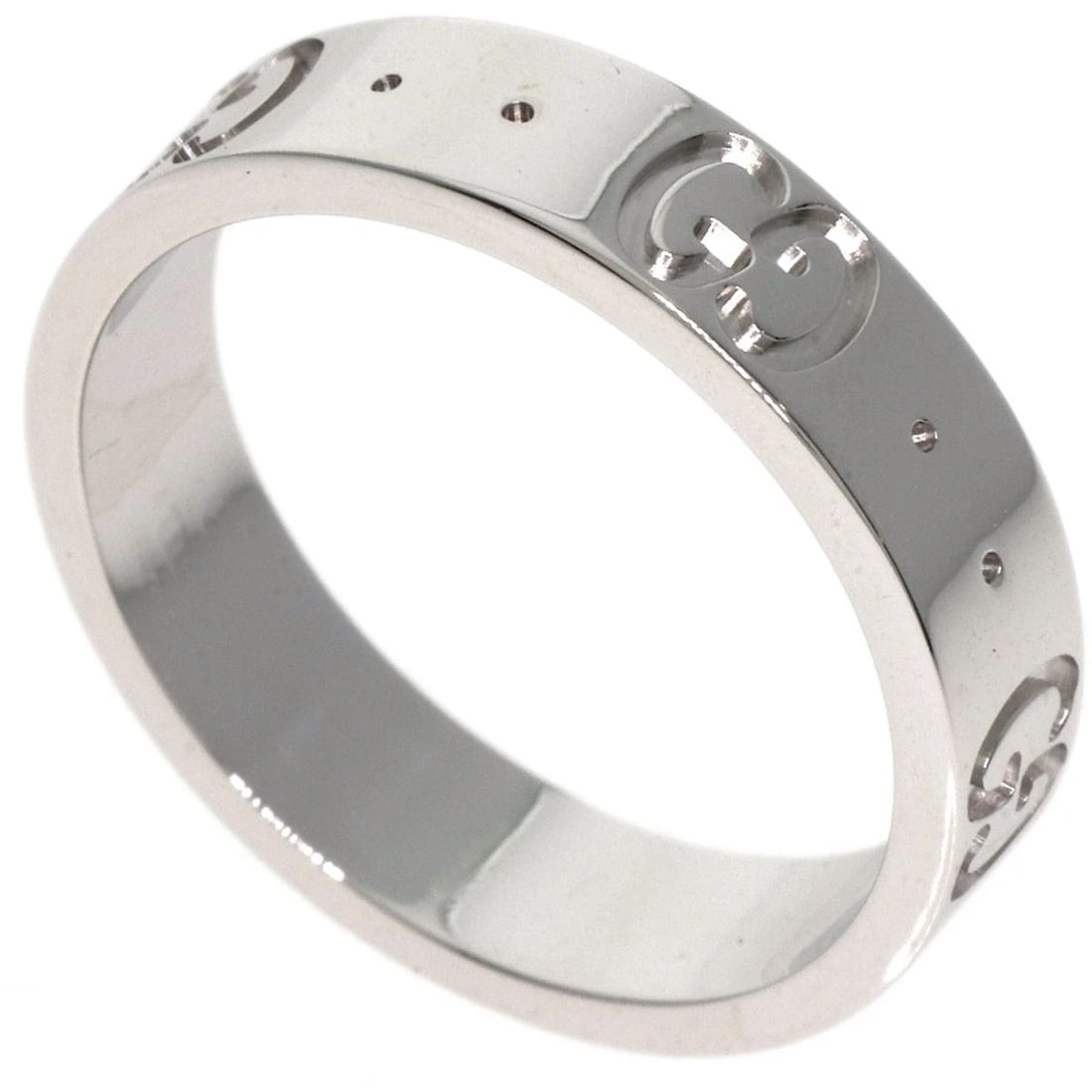 GUCCI ICON RING K18 WHITE GOLD: GUCCI Icon Ring K18 White Gold Brand: GUCCI Type: Ring Material: K18 White Gold Color: Silver Size: 3.75(US) Accessories: None Accessories Notice: When purchasing pre-owned goods, please re