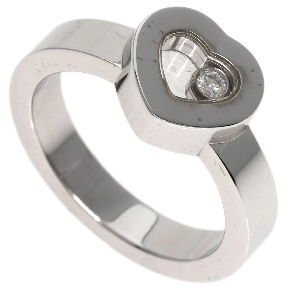 CHOPARD HAPPY DIAMOND HEART RING K18 WHITE GOLD (1 of 6)