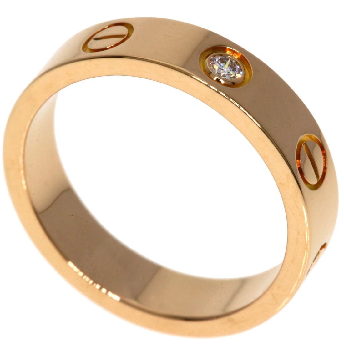 CARTIER 1P DIAMOND RING K18 PINK GOLD (1 of 4)