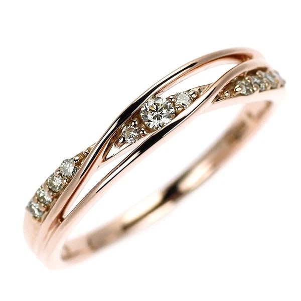 K18PG DIAMOND RING: K18PG diamond ring Brand: None Type: rings Material: Gold Main Stone Natural Color: Gold Size: 4.5 US Accessories: None Accessories Notice: When purchasing pre-owned goods, please refer to