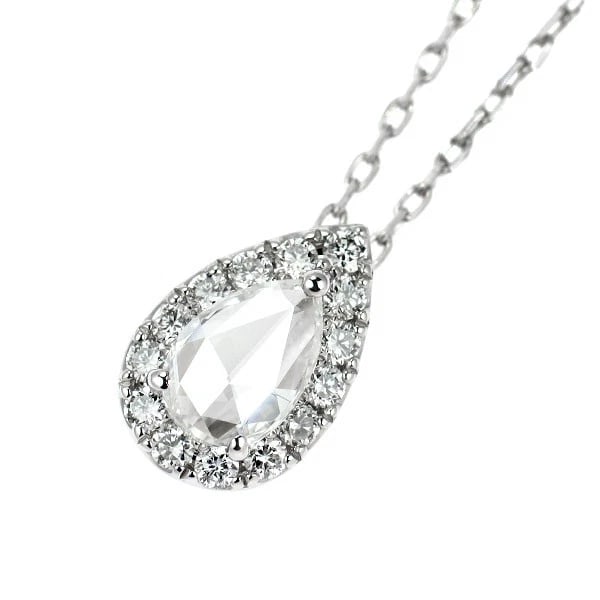 PT950/PT850 ROSE CUT DIAMOND PENDANT NECKLACE: Pt950/pt850 Rose Cut Diamond Pendant Necklace Brand: None Type: pendant necklace Material: Pt850 Main Stone Natural Color: None Size: Necklace: Chain Length ?46 Length/Width/Diameter 8.4