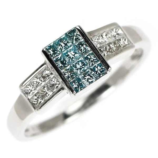 K18WG TREAT ICE BLUE/COLLARLESS DIAMOND RING: K18WG Treat Ice Blue/Collarless Diamond Ring Brand: None Type: rings Material: K18WG Main Stone Natural Color: None Size: 6 US Accessories: None Accessories Notice: When purchasing pre-owned