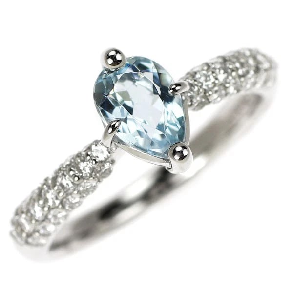 PT900EAR CUT AQUAMARINE DIAMOND RING: Pt900ear Cut Aquamarine Diamond Ring Brand: None Type: rings Material: Platinum Main Stone Aquamarine Color: None Size: 4.75 - 5 US Accessories: None Accessories Notice: When purchasing