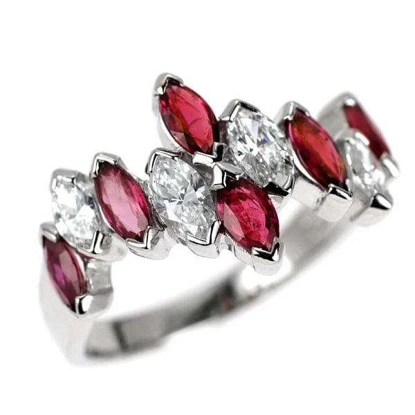 PT900 RUBY DIAMOND RING: Pt900 ruby diamond ring Brand: None Type: rings Material: Pt900 Main Stone Ruby Color: None Size: 6.25 - 6.5 US Accessories: None Accessories Notice: When purchasing pre-owned goods, pleas