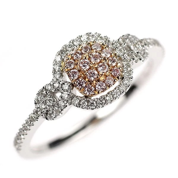 K18WG/PG DIAMOND RING: K18WG/PG diamond ring Brand: None Type: rings Material: K18WG/PG Main Stone Natural Color: None Size: 5.5 - 5.75 US Accessories: None Accessories Notice: When purchasing pre-owned goods, p