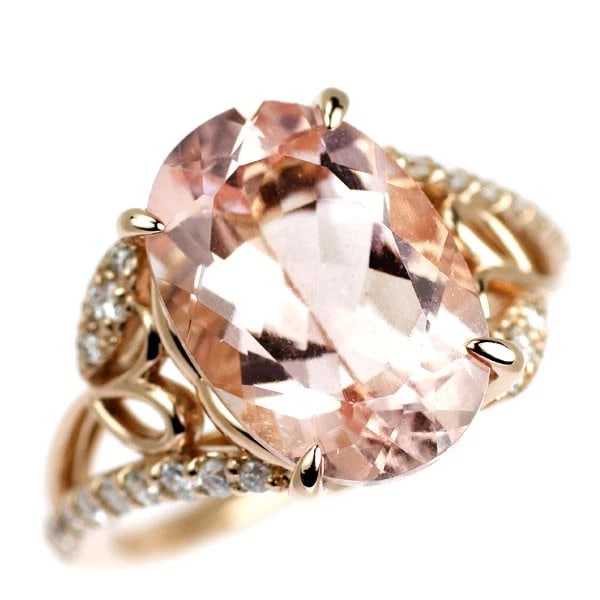 K18PG MORGANITE DIAMOND RING: K18PG Morganite Diamond Ring Brand: None Type: rings Material: Gold Main Stone morganite Color: None Size: 4.5 US Accessories: None Accessories Notice: When purchasing pre-owned goods, ple