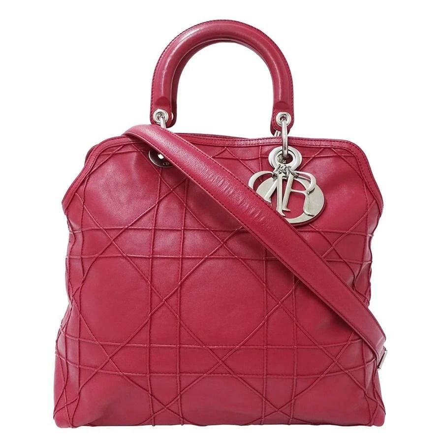 DIOR GRANVILLE HANDBAG SHOULDER BAG IN WINE RED (1 of 7)