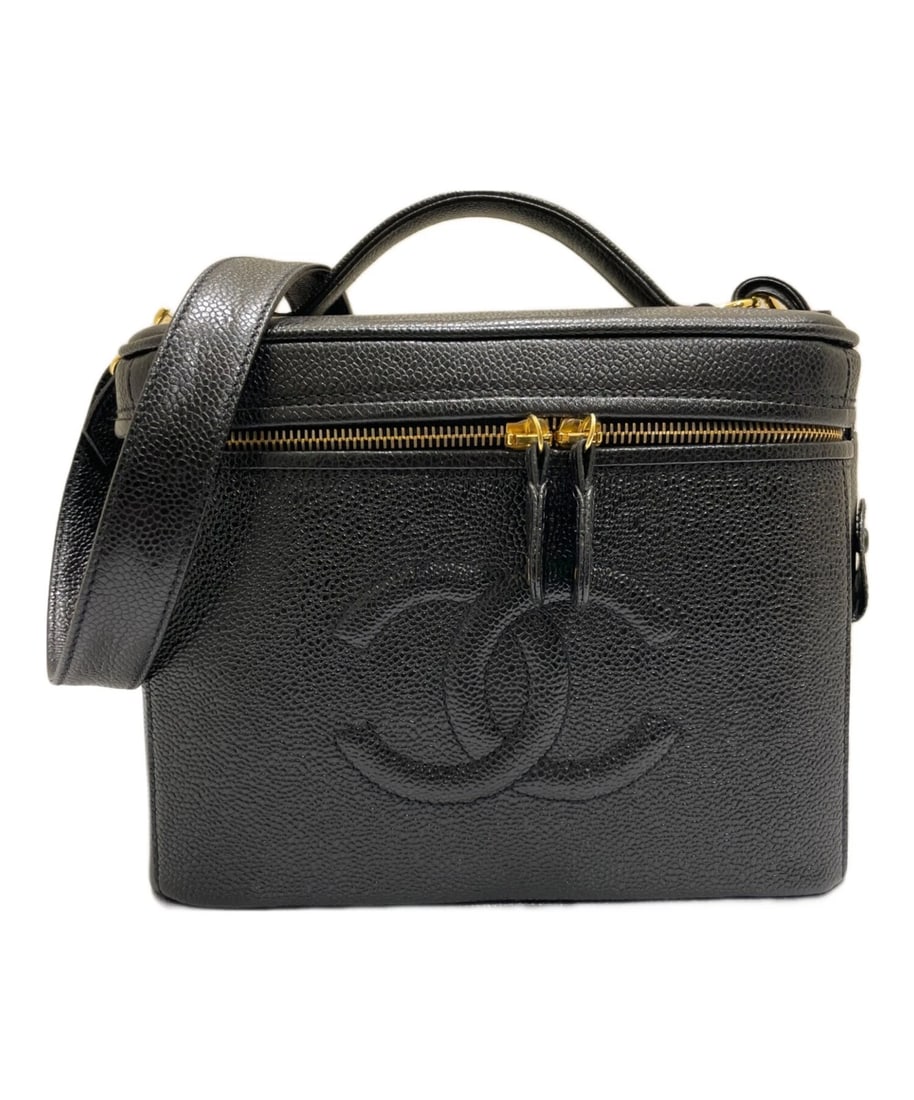 CHANEL VANITY BAG: CHANEL Vanity Bag Brand: CHANEL Type: Handbag Material: Caviar Skin Color: Black Size: H:17cm / W:23cm / D:16cm [ Handle size ] 4cm Accessories: None Accessories Notice: When purchasing