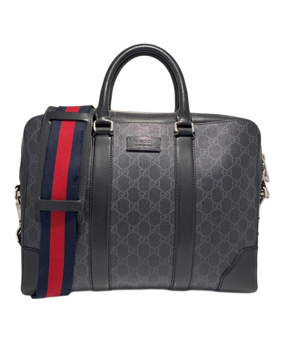 GUCCI GG SUPREME BRIEFCASE: GUCCI GG Supreme Briefcase Brand: GUCCI Type: Handbag Material: Canvas/Leather Color: Black Size: H:32.0cm / W:36.0cm / D:7.0cm [ Handle size ] 9.0cm Accessories: None Accessories Notice: