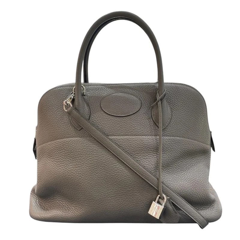 HERMES BOLIDE 35 C STAMP ETAIN: HERMES Bolide 35 C Stamp Etain Brand: HERMES Type: Handbag Material: Taurillon Color: Ethane / SV Hardware Size: W: 35cm / H: 26cm / D: 15cm / Shoulder: 89cm Accessories: None Accessories