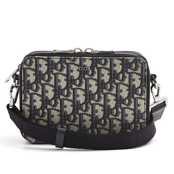 CHRISTIAN DIOR OBLIQUE ZIP POUCH CANVAS NAVY: Christian Dior Oblique Zip Pouch Canvas Navy Brand: CHRISTIAN DIOR Type: Handbag Material: Exterior Material Canvas X Calfskin Color: Exterior Color Navy Size: W:17cm × H:12cm × D:5.5cm [