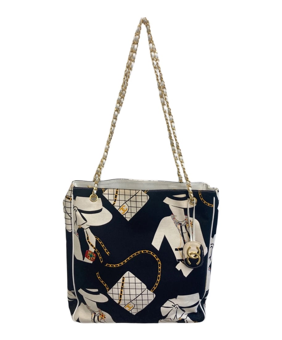 CHANEL SHOULDER BAG: CHANEL Shoulder Bag Brand: CHANEL Type: Handbag Material: none Color: White X Black Size: H:.37cm / W:36cm / D:10cm Accessories: None Accessories Notice: When purchasing pre-owned goods,