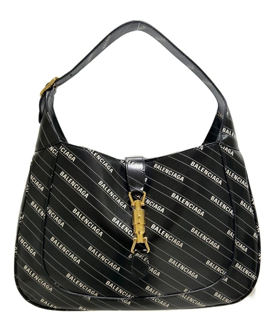 GUCCI×BALENCIAGA HACKER JACKIE: GUCCI×BALENCIAGA Hacker Jackie Brand: GUCCI x BALENCIAGA Type: Handbag Material: Calf Leather Color: Black Size: H:24.0cm / W:34.0cm / D:4.0cm Accessories: None Accessories Notice: When