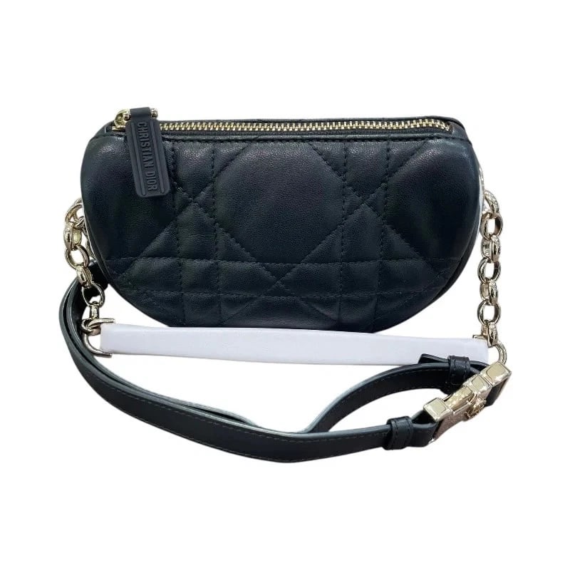 CHRISTIAN DIOR VIBE MICRO HOBO: Christian Dior Vibe Micro Hobo Brand: Christian Dior Type: Handbag Material: Cannage Lambskin Color: Black/GD Hardware Size: W: 16cm / H: 10cm / D: 5cm / Shoulder: 80cm Accessories: None