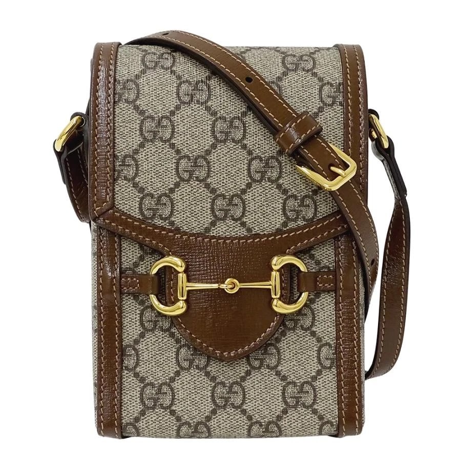 GUCCI HORSEBIT MINI SHOULDER BAG: Gucci Horsebit Mini Shoulder Bag Brand: Gucci Type: Handbag Material: Gg Supreme Canvas Color: Beige/Brown Size: W: 11cm / H: 17cm / D: 4.5cm / Shoulder: 122cm (max) Accessories: None Acce