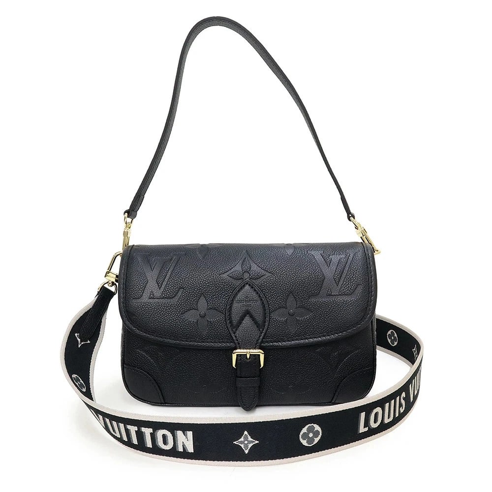 LOUIS VUITTON DIANE MONOGRAM EMPREINTE NOIR BLACK: LOUIS VUITTON Diane Monogram Empreinte NOIR Black Brand: LOUIS VUITTON Type: Handbag Material: Monogram Empreinte Color: Noir Size: W:25cm x H:15cm x D:9cm Shoulder strap: 106cm