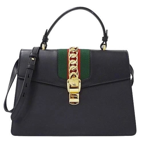 GUCCI HANDBAG SHOULDER BAG SYLVIE BLACK (1 of 5)