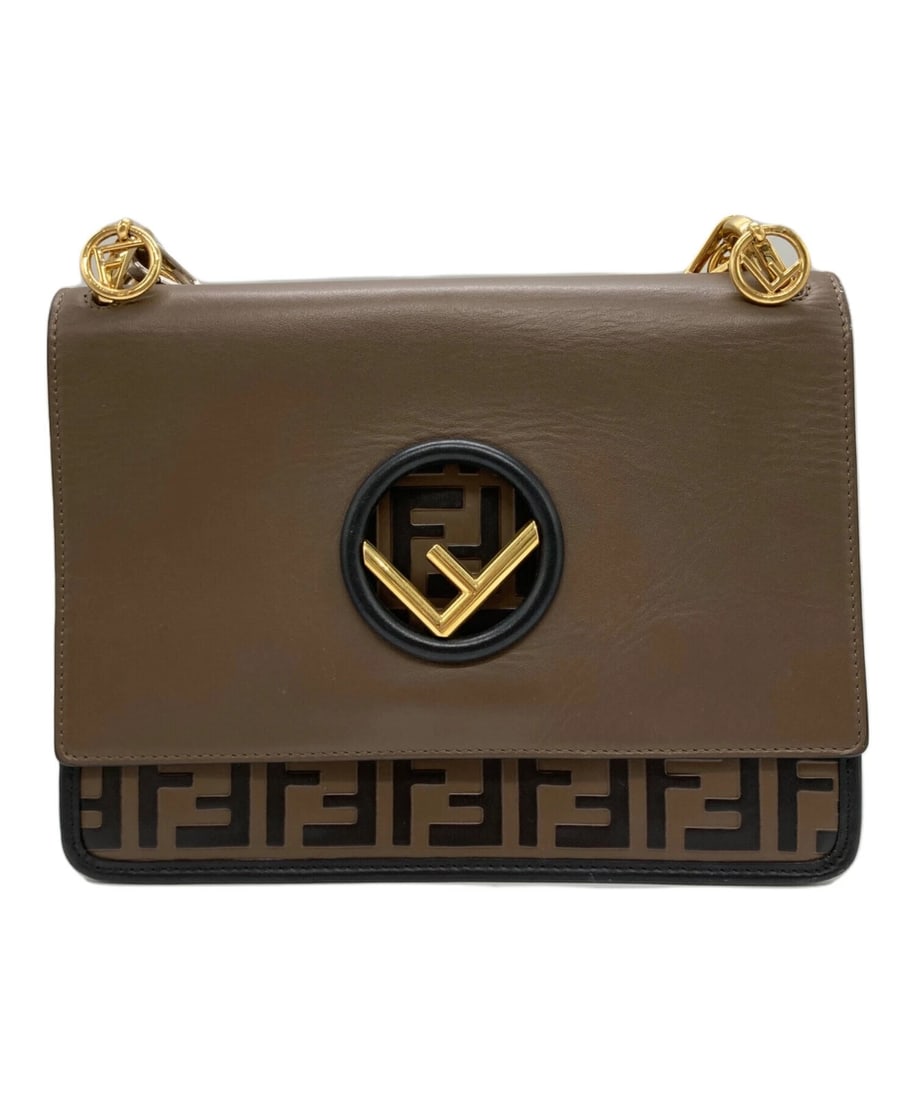 FENDI KAN I F ZUCCA LEATHER SHOULDER BAG (1 of 10)