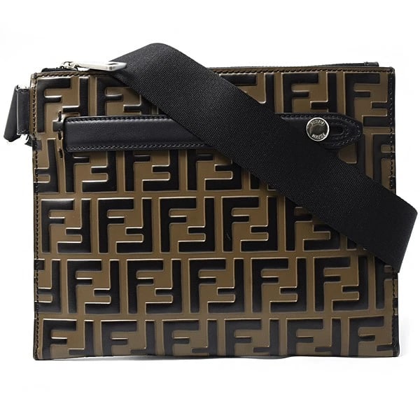 FENDI ZUCCA FF LOGO SHOULDER BAG BROWN: Fendi Zucca FF Logo Shoulder Bag Brown Brand: FENDI Type: Handbag Material: Exterior Material Calf Color: Exterior Color Brown Size: H:24cm × W:18.5cm Shoulder: Minimum 28cm - 133cm 