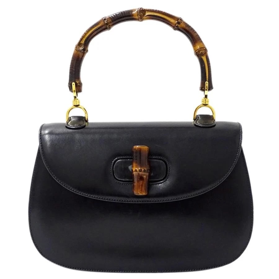 GUCCI BAMBOO BLACK HANDBAG (1 of 5)