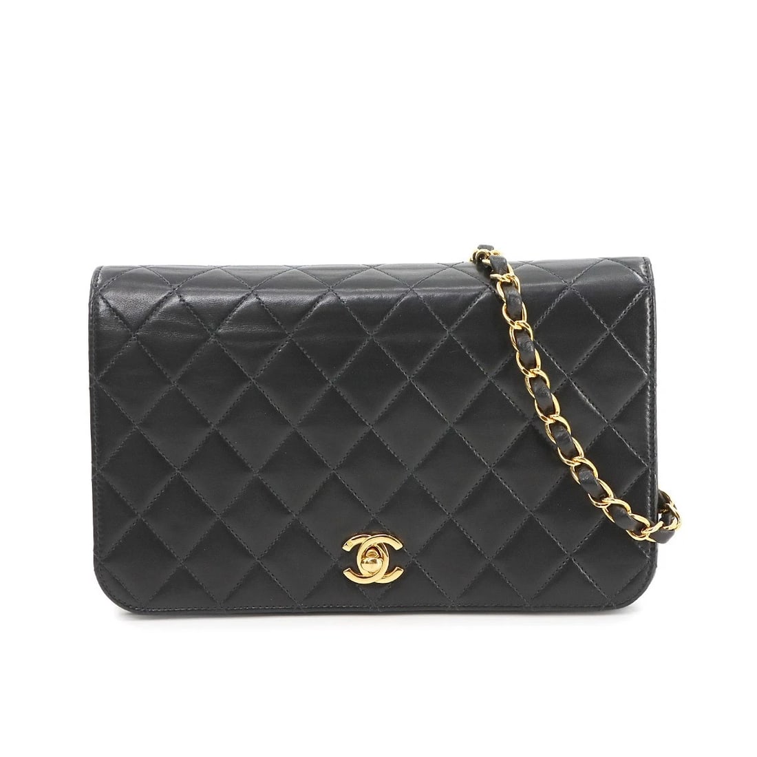 CHANEL MATELASSE CHAIN SHOULDER BAG LEATHER BLACK (1 of 6)