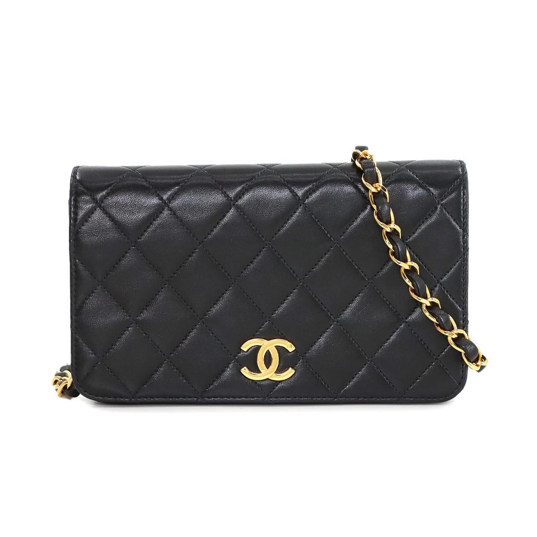 CHANEL MATELASSE CHAIN SHOULDER BAG LEATHER BLACK (1 of 6)