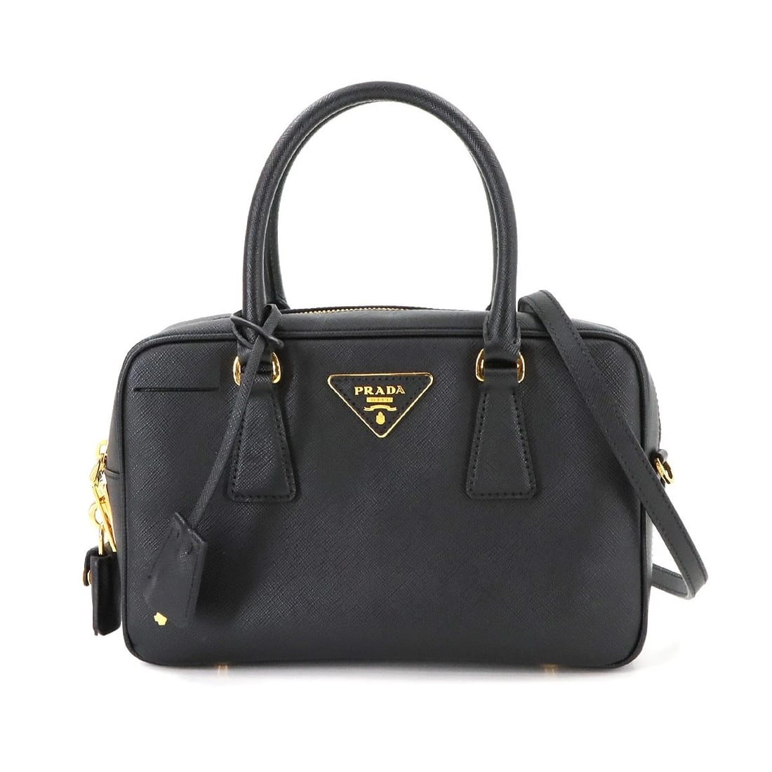 PRADA 2WAY HAND SHOULDER BAG SAFFIANO LEATHER BLACK (1 of 6)