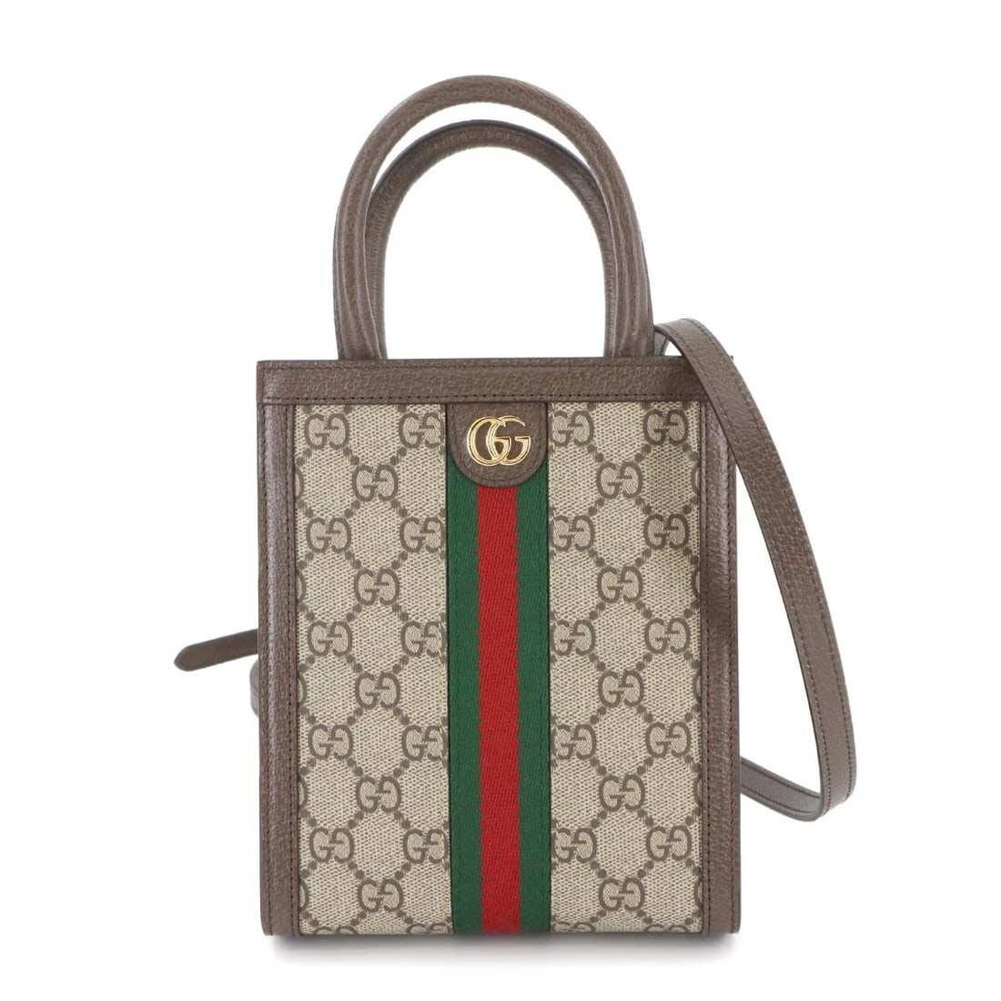 GUCCI OPHIDIA 2WAY HAND SHOULDER BAG GG SUPREME: GUCCI Ophidia 2way Hand Shoulder Bag GG Supreme Brand: GUCCI Type: Hand Bag / Shoulder Bag Material: GG Supreme Canvas , Leather Color: Beige , Brown Size: W 5.91 inch, H 7.09 inch, D 2.17 inch Ha
