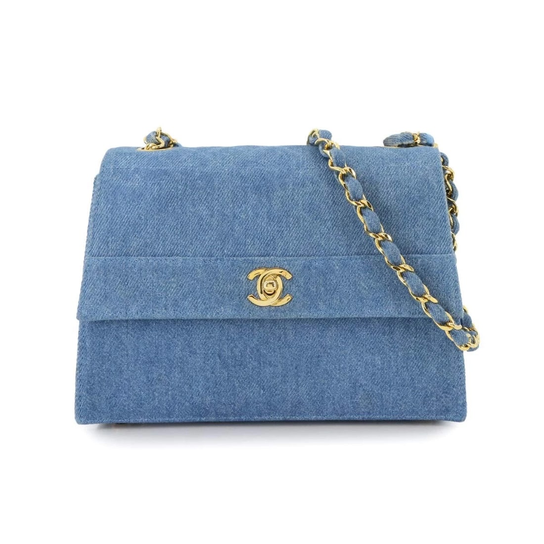 CHANEL CHAIN SHOULDER BAG DENIM BLUE PURSE (1 of 6)