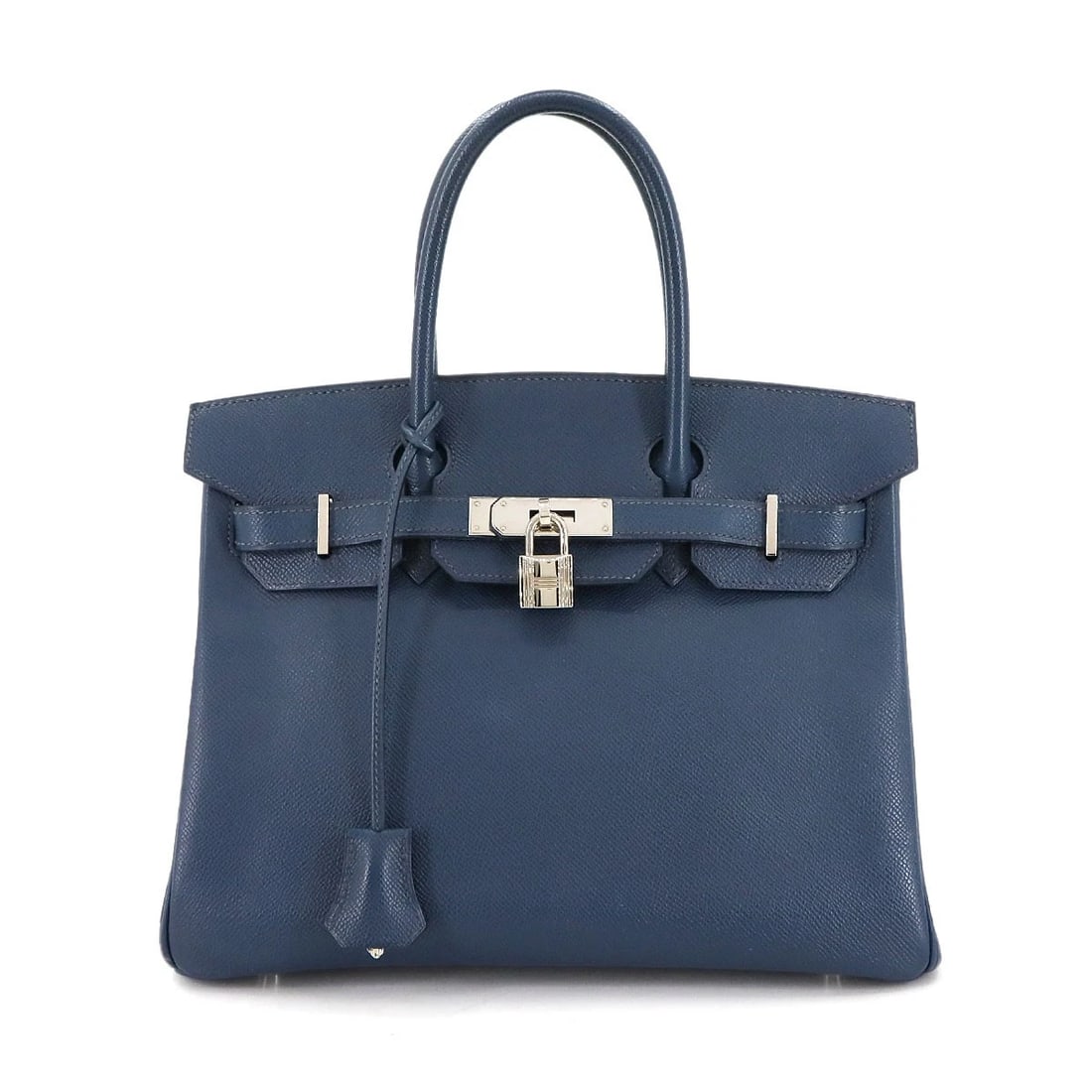 HERMES BIRKIN 30 VEAU EPSOM BLUE HAND BAG PURSE (1 of 9)
