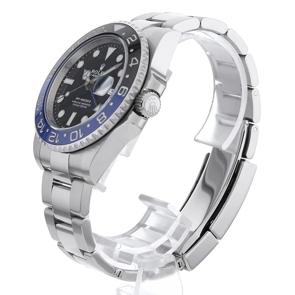 ROLEX GMT MASTER II BLACK OYSTER BRACELET WATCH - 2