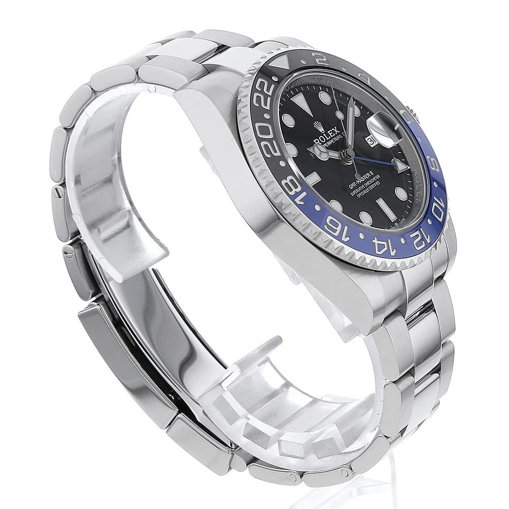 ROLEX GMT MASTER II BLACK OYSTER BRACELET WATCH - 3