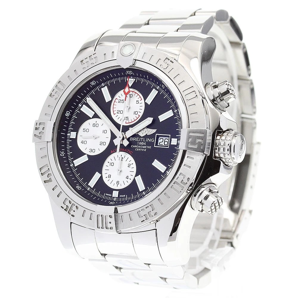 BREITLING SUPER CHRONOGRAPH BLACK DIAL WATCH - 2