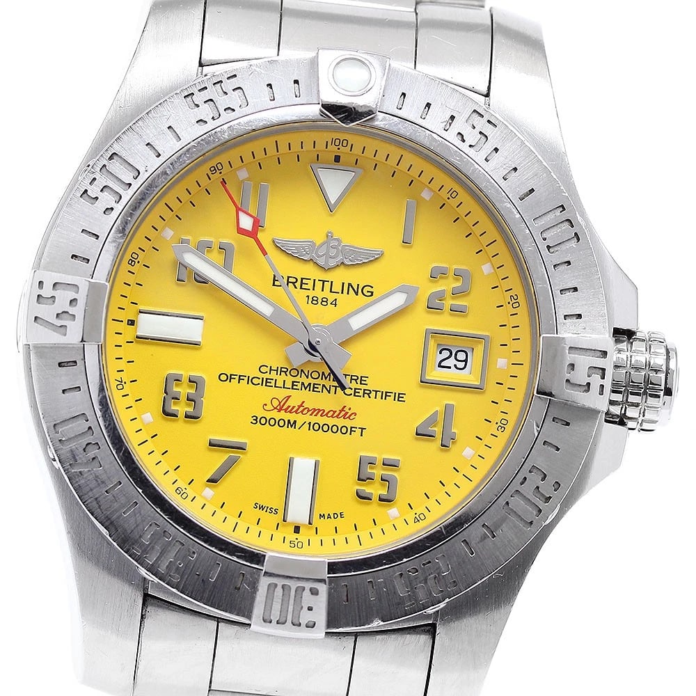 BREITLING AVENGER YELLOW DIAL AUTOMATIC WATCH (1 of 5)